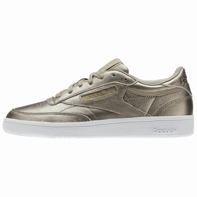 Tenisi Reebok Club C 85 Melted Metals Dama Aurii/Gri Aurii/Albi Romania ZC2751YV